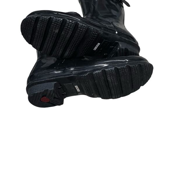 Hunter Original Short Black Gloss Waterproof Rain Boots Comfortable Black Size 7 - Picture 10 of 11